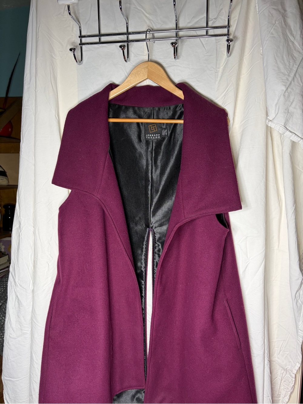 Womens Sleeveless Coat Vest - Plum